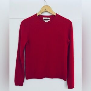 Ellen Tracy 100% Cashmere Vibrant Red Crewneck Sweater